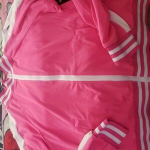 Pink cold shoulder jogging suit